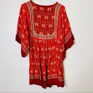 Red bohemian style dress